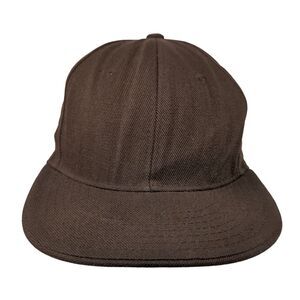 Hatco Fitted Hat Brown 7 1/4 Premium Original Fit 6 Panel Solid Blank